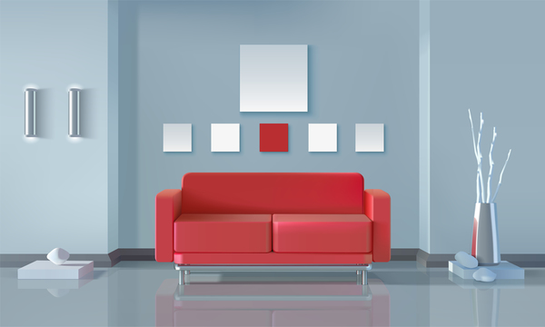 living room interior design vector 08