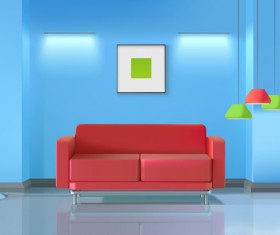 living room interior design vector 11