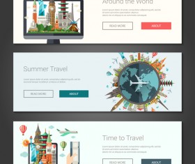 3 travel banner template vectors