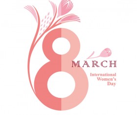 8 March symbol of figure eight and gently pink flower vector