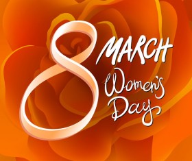 International Women Day greeting card. Background template March 8 vector