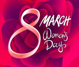 8 march women day with rose background vector 02
