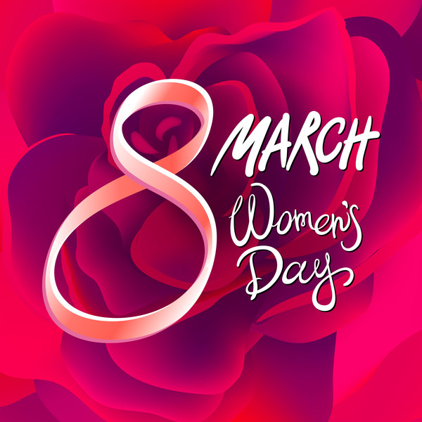 8 march women day with rose background vector 02
