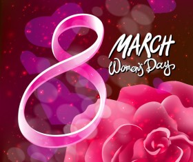 8 march women day with rose background vector 06