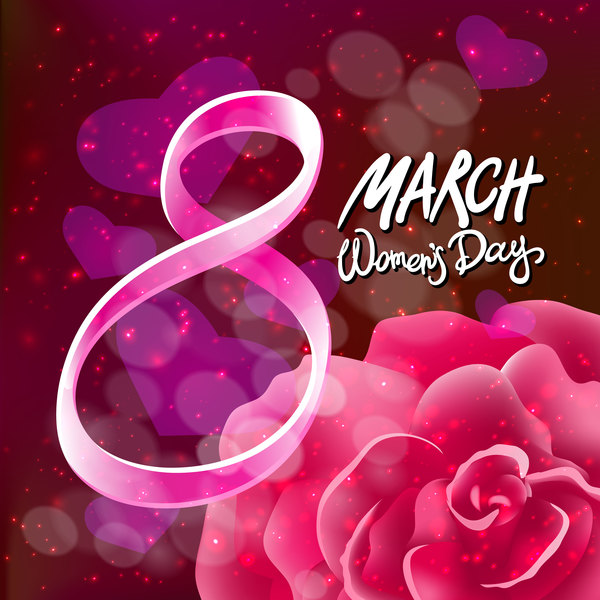 8 march women day with rose background vector 06