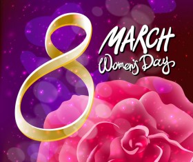 8 march women day with rose background vector 07