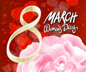 8 march women day with rose background vector 08