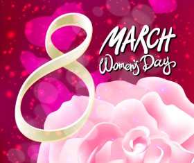 8 march women day with rose background vector 09
