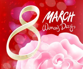 8 march women day with rose background vector 11