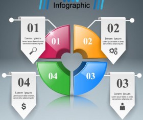 Abstract 3D digital heart infographic vectors 01