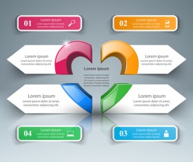Abstract 3D digital heart infographic vectors 05