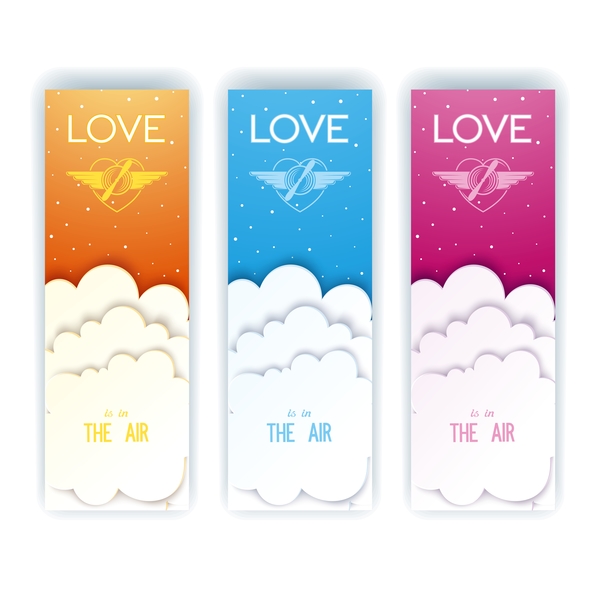 Airy love flayer vertical banner vector