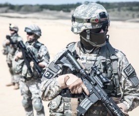 Armed soldiers Stock Photo 02