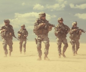 Armed soldiers Stock Photo 04