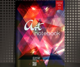 Art notebook cover template vector 01