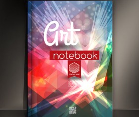 Art notebook cover template vector 03