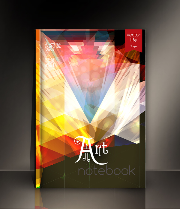 Art notebook cover template vector 05
