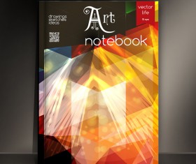 Art notebook cover template vector 07