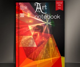 Art notebook cover template vector 09