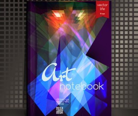 Art notebook cover template vector 12