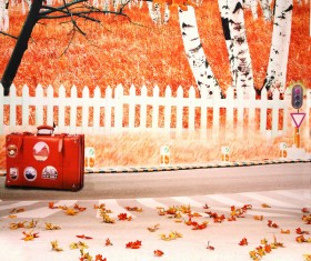 Autumn leaves landscape Stock Photo