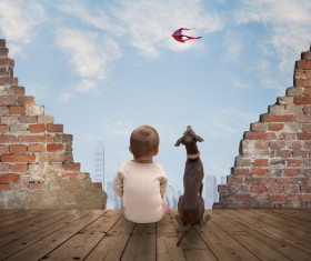 Baby and dog HD picture 03
