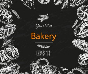 Bakery poster retro styles vector 01