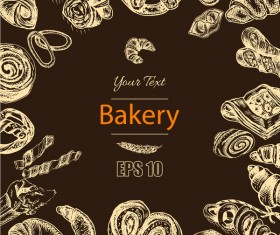 Bakery poster retro styles vector 03