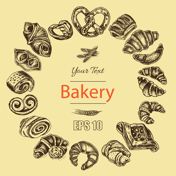 Bakery poster retro styles vector 05