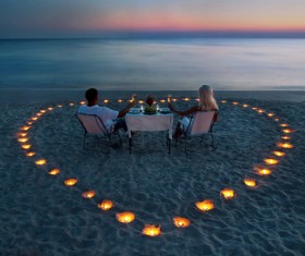 Beach Romantic couple Stock Photo