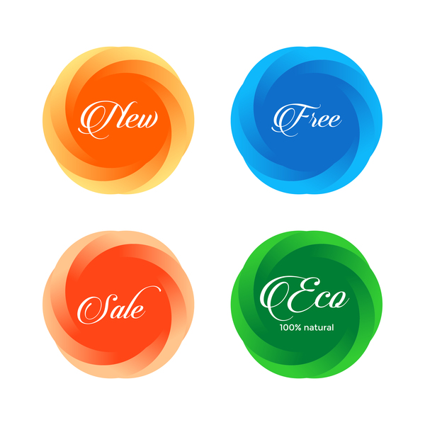 Beautiful colorful round shapes vector free download