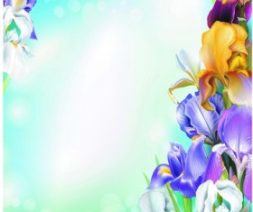 Beautiful flower with brilliant background vectors 03