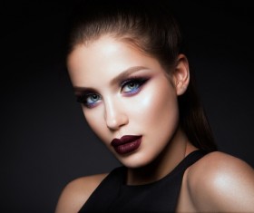 Beautiful girl with bright makeup and beautiful hairstyle 02