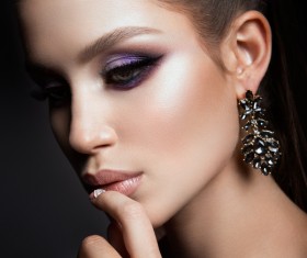 Beautiful girl with bright makeup and beautiful hairstyle 05