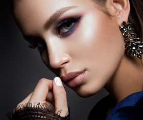 Beautiful girl with bright makeup and beautiful hairstyle 06