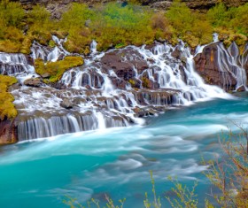 Beautiful waterfall Stock Photo 09