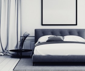 Bed in the bedroom Stock Photo 01