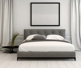 Bed in the bedroom Stock Photo 02