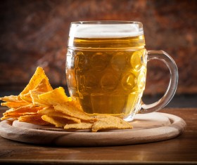 Beer and potato chips Stock Photo 01