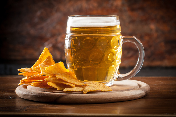 Beer and potato chips Stock Photo 01
