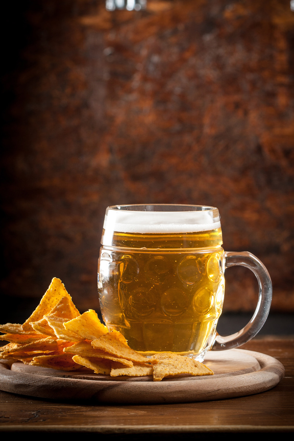 Beer and potato chips Stock Photo 02