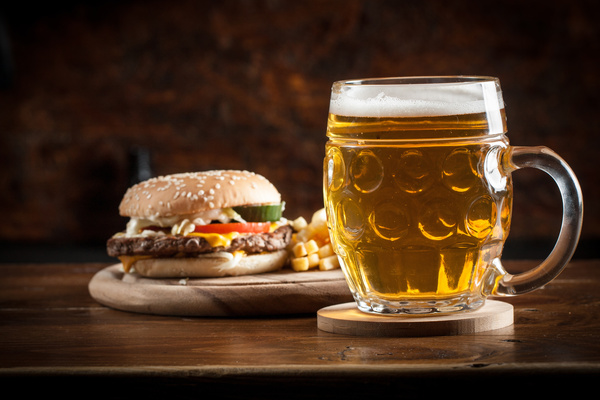 Beer with fast food Stock Photo 02