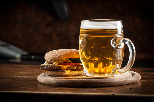 Beer with fast food Stock Photo 03