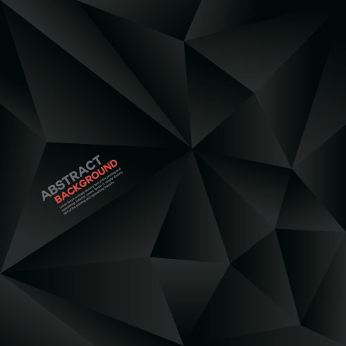 Black polygon abstract background vector