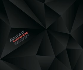 Black polygon abstract background vector