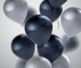 Black silver balloon background vector 01