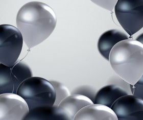 Black silver balloon background vector 02