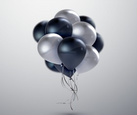 Black silver balloon background vector 03