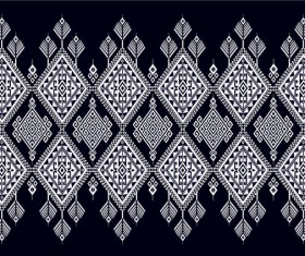Black with white ethnic pattern background vector