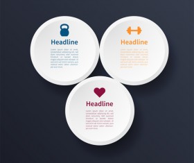 Blue Infographic template with white circles vector 01